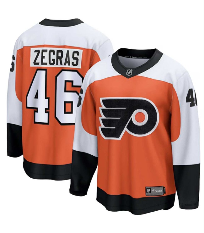 Men's Orange Philadelphia Flyers #46 Trevor Zegras 2024-25 Home stitched Hockey Jersey